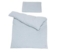 roba Ropa de Cuna para Bebés, 2 Piezas, Funda de Edredón 100 x 135 cm + Funda de Almohada 40 x 60 cm, Algodón Orgánico GOTS y OEKO-TEX, Azul Claro
