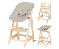 roba Trona Born Up 2 en 1, gris, acolchada, con función reclinable, desde el nacimiento