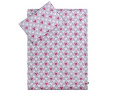 Lulando - Juego de cama infantil 2 piezas (almohada y funda nórdica) Hearts