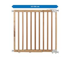 Barrera para Puerta y Escalera para Sujetar o atornillar, Kit de construcción Extensible, 63-106 cm, Natural