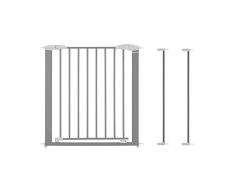 Babymoov Barrera de seguridad Safe & Lock Metal + 2 extensiones de 7 cm - Apertura de 88,5 cm a 95,5 cm