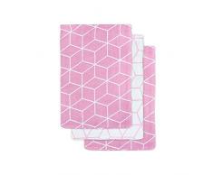 Jollein Graphic Hydrophilic - Juego de ropa de cama (20 x 15 cm), color rosa