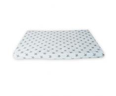 Babyline BACOESCEMINIR - Bajera Coralina Invierno, Hipersuave, Transpirable e Hipoalergénica, Esquinas Engomadas, Ajustable (Estrella Celeste, Minicuna 50 x 80), minicuna 50 x 80, unisex