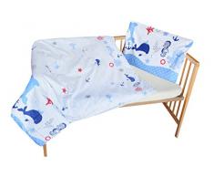 cosing 332 – 019 – 156 Juego de ropa de cama infantil algodón 2 piezas – Océano, Azul