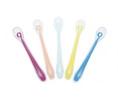 Babymoov Set de 5 cucharas de silicona, apto para el lavavajillas