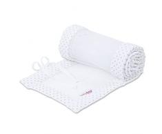babybay Protector de cuna de malla para cama auxiliar/protección contra golpes para cama de bebé, apto para modelo Boxspring XXL, puntos blancos gris perla