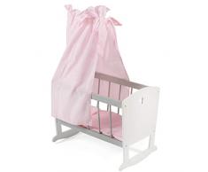 Bayer Chic 2000 515 95 - Cuna para muñecas con ropa de cama y dosel, color gris