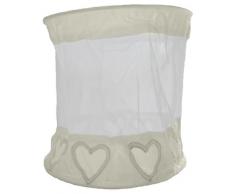 Taftan Fabric - Pantalla para lámpara de techo colgante, diseño de corazones con fibra rayón, color blanco