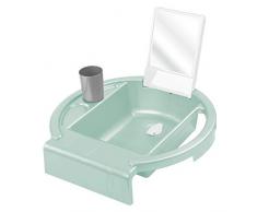 Rotho Babydesign Lavabo infantil Kiddy Wash, Para fijar en el borde de la bañera, 38,7 x 38,2 x 10 cm, Swedish Green (Verde menta), 20034 0313 01