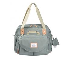 BÉABA, Bolso Cambiador bebé Genève, Multiples Bolsillos, Cambiador de Pañales, Bolsillo Delantero Extraíble, Bolsillo isotermico, Sistema Enganche Mosquetones, Verde Salvia