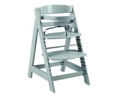 roba Trona Evolutiva de Madera Gris Sit Up Click, Altura Ajustable con un Clic, Cinturón de 3 Puntos, de 6 Meses hasta 70 kg, con Barra de Seguridad