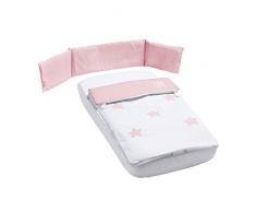 Cotinfant - Juego de saco nórdico + protector para minicuna look at me (50 x 80 cm.) nuit rosa