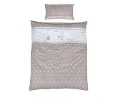 Vestiduras dos piezas para cuna roba-kids, colecciónIndibear, funda de edredón 100x135 cm, 100% algodón y funda de almohada para bebes y niños con elaboradas decoraciones