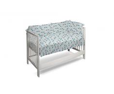 Petit Lazzari Coches - Set de colcha - edredón y protector para cuna de 60 x 120 cm, diseño Urban, color verde agua