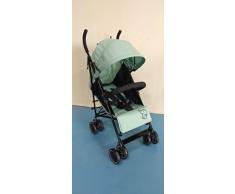 Mobiclinic, Silla de paseo, Elefant, Marca Española, Plegable, Respaldo reclinable, Doble sistema de seguridad, Ruedas extraíbles, Arnés ajustable 5 puntos, Silla de paseo ligera, Verde y negra