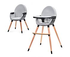Kinderkraft Trona Bebé 2 en 1 FINI, Silla Infantil, Ajustable, Segura, Negro