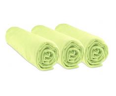 Juego de 3 sábanas de 70 x 140 cm, cama infantil, 70 x 140 cm, bambú hipoalergénico, verde anís, extensible, transpirable, sueño saludable, marca Easy Dort | Certificado Oeko-Tex | Fabricado en Europa