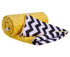 Medi Partners 5902768189360 Minky - Manta para bebé (100% algodón, 75 x 100 cm, reversible, mullida), color amarillo