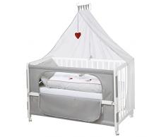 roba Cuna Colecho Completa Adam y Eule 60 x 120 cm - 4 Ruedas con Freno - Accesorios Incluidos - Altura Regulable en 6 Posiciones - Blanco