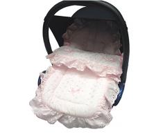 Broderie Anglaise coche asiento saco/Cosy Toes Compatible con Tippitoes, color rosa