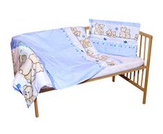 cosing 332 – 019 – 149 Juego de ropa de cama infantil algodón 2 piezas de dos Osos, color azul