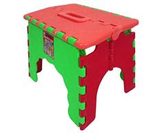 PAMEX - Taburete Silla Infantil Antideslizante con Sistema Plegable Asa de Transporte (Rojo)