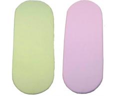 Deluxe cesta de moisés Jersey Sábana Bajera ajustable 1 x limón & 1 x Rosa