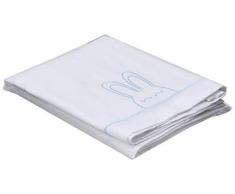 Jollein - Funda de edredón y funda de almohada, 75 x 100 cm, diseño de conejo azul, 75 x 100 cm, color azul