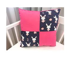 Kospu Almohada patchwork 40 x 40 cm algodón y felpa minky, almohada, habitación infantil