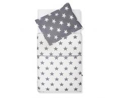 Jollein - Funda de edredón y funda de almohada, funda de edredón y funda de almohada (120 x 150 cm), diseño de estrellas, color gris