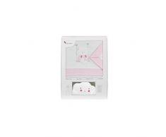 Interbaby - Sábanas de cuna swing blanco rosa con lámpara nube, unisex