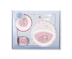 Sterntaler Set de vajilla Chica Emmi, Plato, Cuenco, Cuchara, Tenedor, Taza, Edad:Para bebés a partir de 6 eses, Rosa