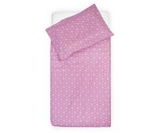Jollein Graphic - Funda de edredón y funda de almohada, color malva
