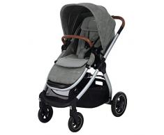 Maxi-Cosi Adorra Carrito bebé recién nacido hasta 3.5 años, cochecito plegable y reclinable en posición acostada, hamaca acolchada e gran cestilla de compra, color nomad grey
