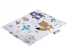 Almohada de hueso de cereza grande Cojín Térmico 500g Rectangular 20x25cm eco natural 100% algodón Medi Partners terapia de calor + frío terapia de masaje (animales borrosos)