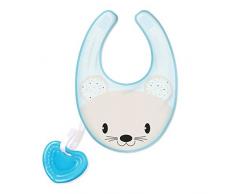 Chicco Fresh bib - Mordedor y babero 3en1, 4 m+, azul