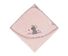 Sterntaler Toalla de baño con Capucha de la ratona Mabel, Edad: a Partir de 0 Meses, 80x80 cm, Rosa Palo