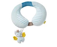 Fehn 065282 Cojín cervical con figura de murciélago, cojín de apoyo, almohada para el cuello con pequeño animal con sonajero para bebés y niños pequeños a partir de 6 meses, Medidas: 24 x 20 cm