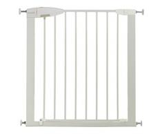 Munchkin Valla de Seguridad Infantil, Barrera de Escalera para Bebés y Niños Pequeños, Puerta de Seguridad, Barrera para Puerta, Montaje Fácil sin Tornillos, Valla Metálica, 73-79 cm, Blanco