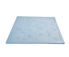 LuBabymats Mini - Alfombra Puzzle de Viaje para bebés, Suelo Extra Acolchado de Foam (EVA). Medida: 110x110 cm. Color Celeste