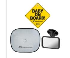 Kit de seguridad de viaje para niños de Bebeconfort, Kit de viaje seguro con 2 parasoles para el coche, espejo retrovisor para niños y señal de bebé a bordo