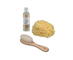 Bebeconfort Set de bienestar para bebés, incluye cojín de calor, anillo de dentición de madera y aceite de masaje orgánico para bebés, juego de regalo unisex para bebés, 0 m +