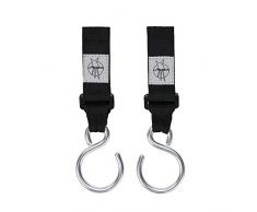 Lässig Casual Stroller Hooks cochecito Fijación/carritos Ganchos de metal con velcro, 2 unidades)