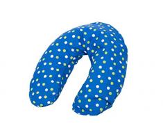 Kuli-Muli 6581 - Cojín cervical (110 x 21 cm), diseño de lunares, color azul