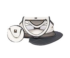 Deryan dy001l cuna de viaje / cuna de viaje Carpa de viaje externa que incluye carpa + colchón autoinflable + funda de algodón con cremallera desplegable en 2 segundos, crema