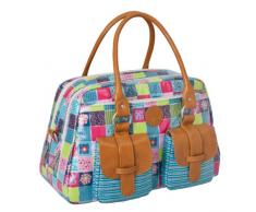 Lässig - Bolso cambiador, diseño vintage tipo metro acolchado con estampado de flores