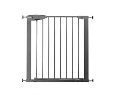 Munchkin Valla de Seguridad Infantil, Barrera de Escalera para Bebés y Niños Pequeños, Barrera para Puerta de Montaje Fácil sin Tornillos, Puerta de Seguridad, Valla Metálica, 73-79 cm, Gris
