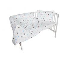 cosing 332 - 019 - 187 - Juego de ropa de cama infantil algodón 2 piezas - Estrellas, Azul