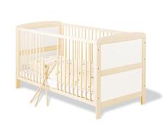 Pinolino Cuna, Cama Infantil Florian, con Lamas y somier extraíble, Convertible en Cama Juvenil, de Madera, L 145 cm, A 76 cm, A 83 cm