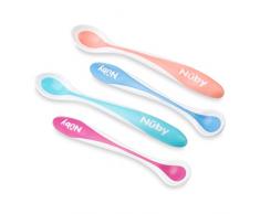 Nûby ID5278 - Set de 4 cucharas termosensibles (bordes blandos, a partir de 4 meses) [surtido]